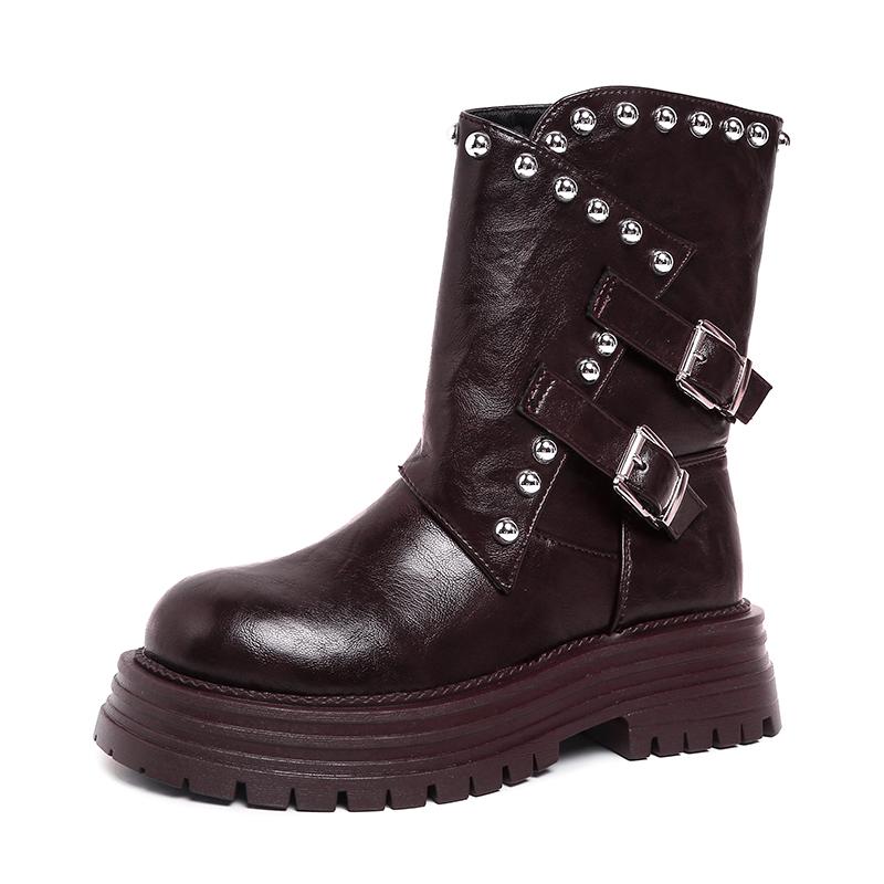 Autumn and Winter New Platform Booties Women British Style Retro Rivet Temperament Heightened Knight Boots 35 темно-коричневого
Autumn and Winter New Platform Booties Women British Style Retro Rivet Temperament Heightened Knight Boots 35 темно-коричневого