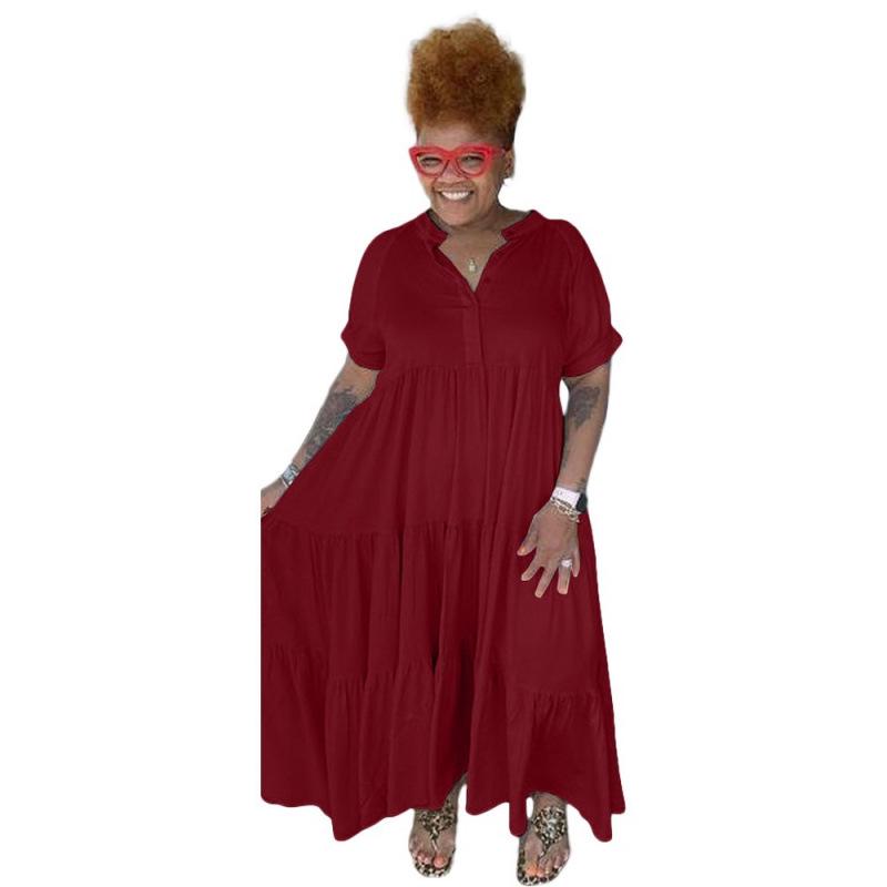 2026 European & American Plus Size Women s Casual Button Lapel Dress Large бордовий
2026 European & American Plus Size Women s Casual Button Lapel Dress Large бордовий