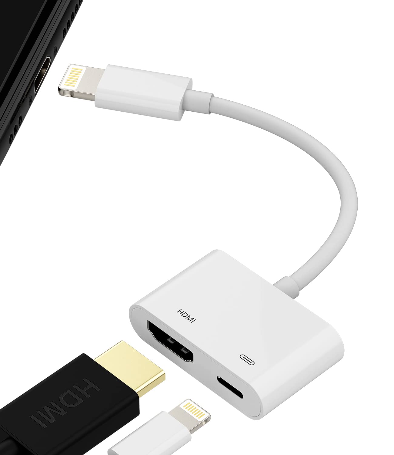 Кабель перетворення iPhone HDMI Apple Lightning Mirroring Адаптер виходу екрану Одночасний зарядний пристрій Lightning Apple TV Кабель Tele Connection iPhone білий
Кабель перетворення iPhone HDMI Apple Lightning Mirroring Адаптер виходу екрану Одночасний зарядний пристрій Lightning Apple TV Кабель Tele Connection iPhone білий