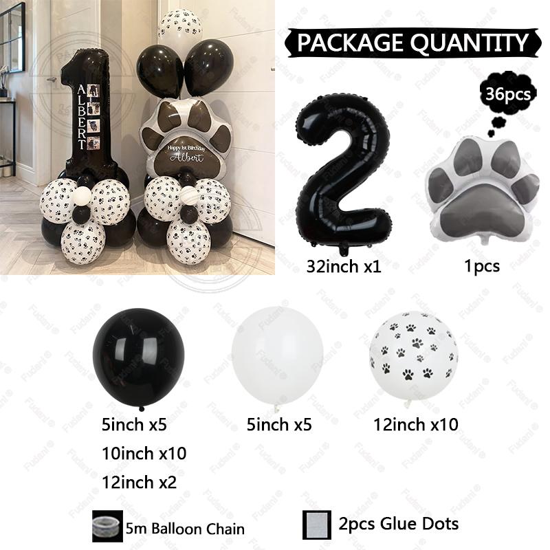 36pcs Black Dog Claw Balloon Numbers 1-9 Birthday Balloon Set Cartoon Animal Theme Party Decoration Pet Party Supplies other
36pcs Black Dog Claw Balloon Numbers 1-9 Birthday Balloon Set Cartoon Animal Theme Party Decoration Pet Party Supplies other