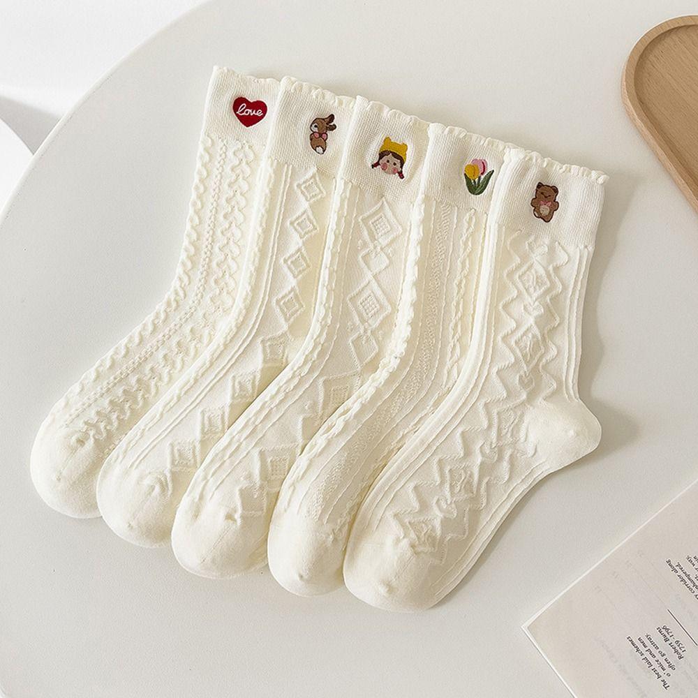 Japanese Style Rabbit Tulip Flower Heart Cotton Tube Socks Embroidery Women Winter Socks JK Socks
Japanese Style Rabbit Tulip Flower Heart Cotton Tube Socks Embroidery Women Winter Socks JK Socks
