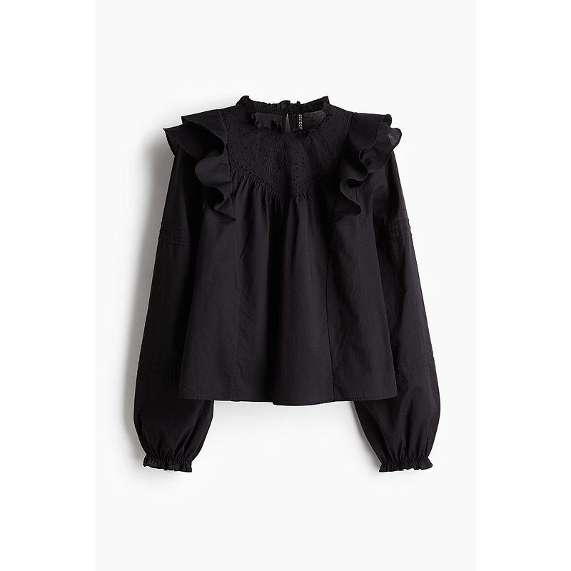HM Women s Shirt 2025 Autumn New Arrival Long Sleeves Stylish Ruffles Cut Out Embroider Tops 1269500 Black 155/80
HM Women s Shirt 2025 Autumn New Arrival Long Sleeves Stylish Ruffles Cut Out Embroider Tops 1269500 Black 155/80