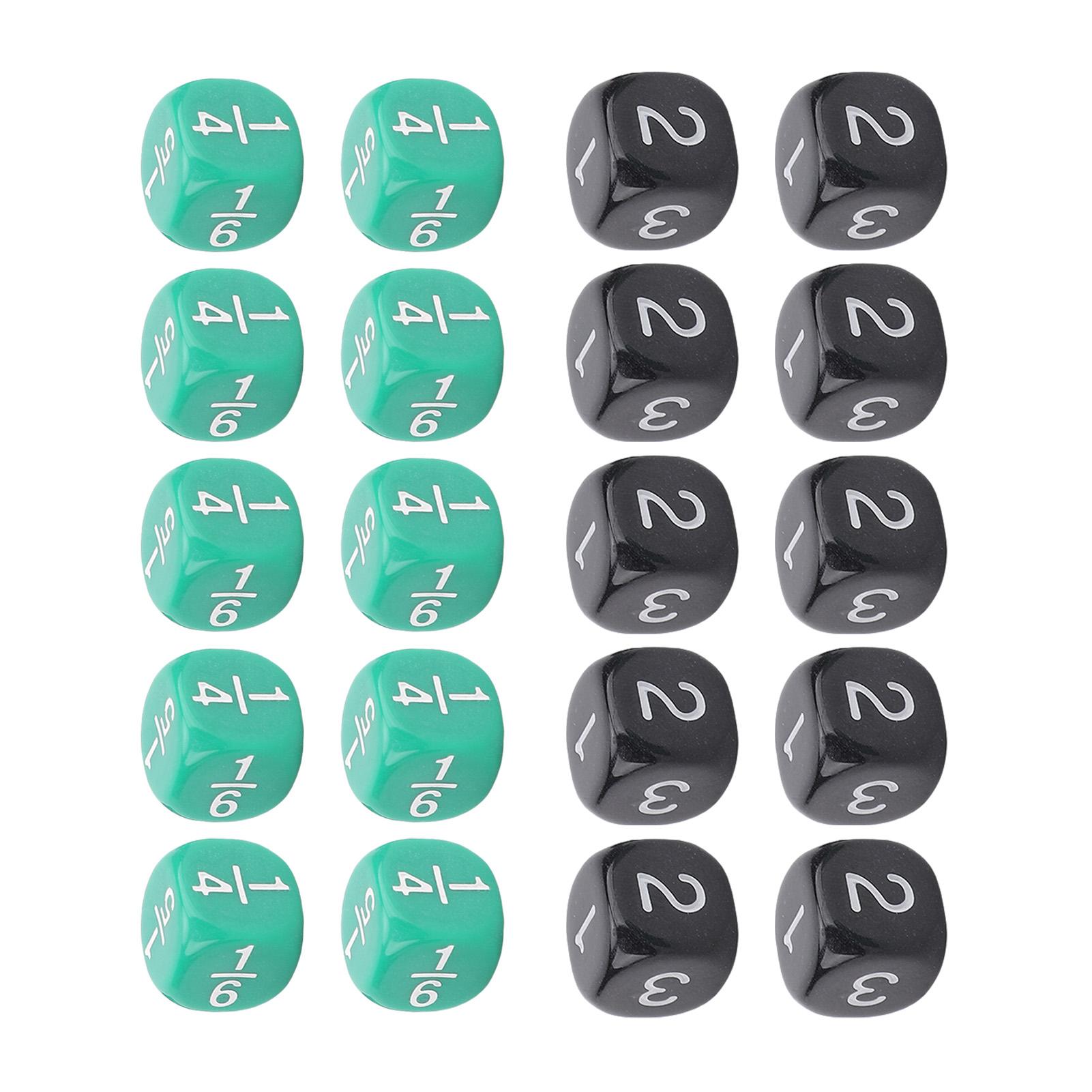 20Pcs 6 Sided Dice Set Plastic Black Green Gaming Dice for Math Activity Educational Game
20Pcs 6 Sided Dice Set Plastic Black Green Gaming Dice for Math Activity Educational Game