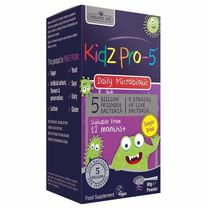 Natures Aid Kids Pro - 5 Daily Microbiotics 90 g Powder - 12 months and up
Natures Aid Kids Pro - 5 Daily Microbiotics 90 g Powder - 12 months and up
