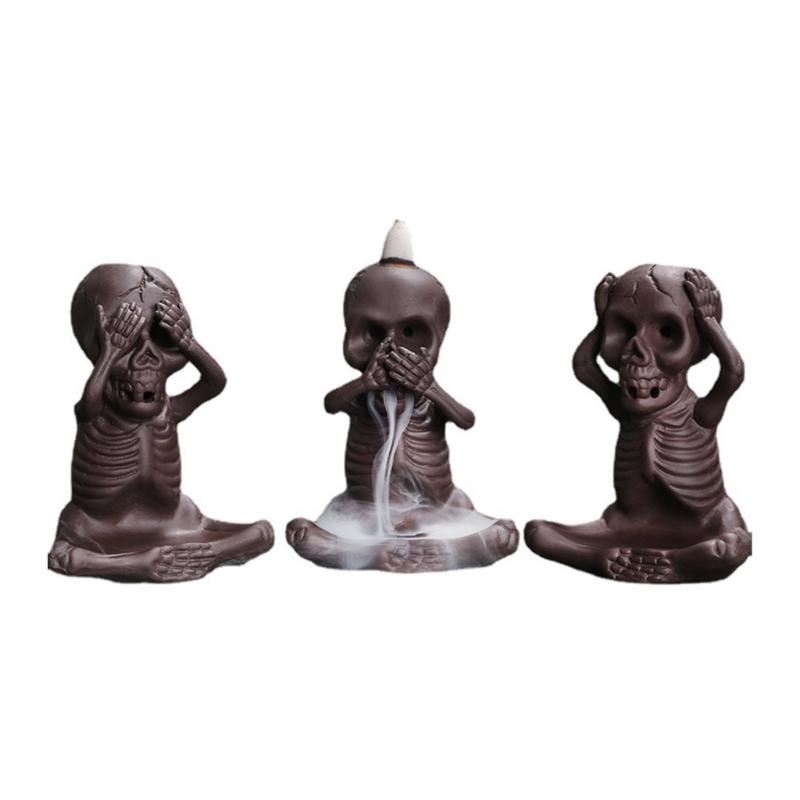 Skull Shape Backflow Incenses Cones Holder, Ceramics Furnaces Incenses Burners Holder for Home Craft 1
Skull Shape Backflow Incenses Cones Holder, Ceramics Furnaces Incenses Burners Holder for Home Craft 1