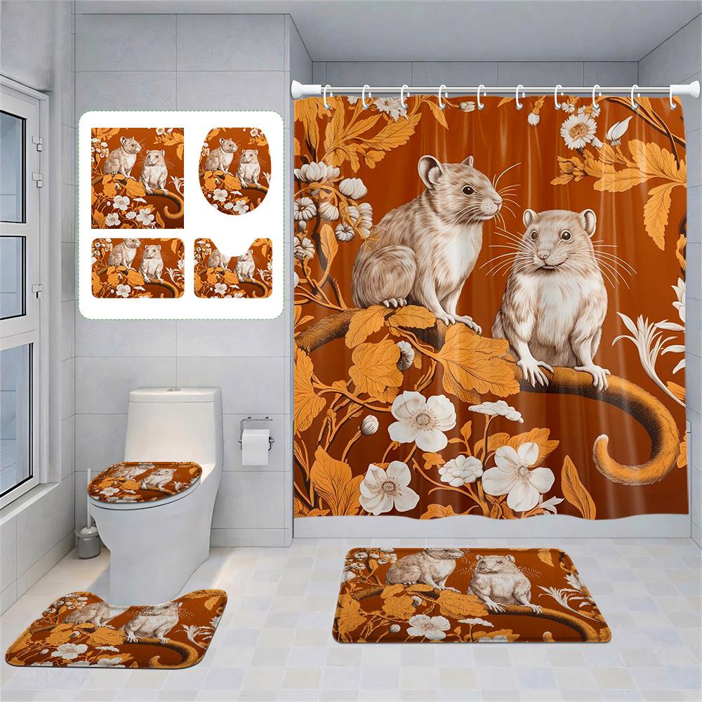 Animal Theme Printed Shower Curtain Suit Polyester Moisture-Proof Bathroom Curtain Bathroom Accessories Non-Slip Floor Mat W60H190(CM)-1 Pcs
Animal Theme Printed Shower Curtain Suit Polyester Moisture-Proof Bathroom Curtain Bathroom Accessories Non-Slip Floor Mat W60H190(CM)-1 Pcs