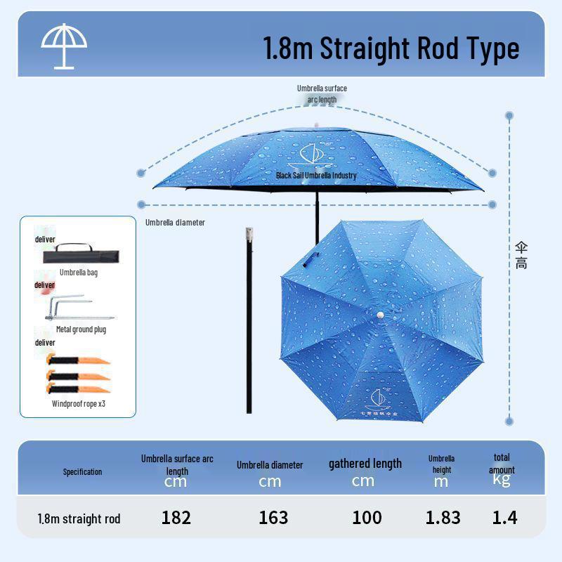 New Two-Section Fishing Umbrella: Sun Protection, Black Glue Coating, Portable, Universal for Camping - Dual Purpose
New Two-Section Fishing Umbrella: Sun Protection, Black Glue Coating, Portable, Universal for Camping - Dual Purpose