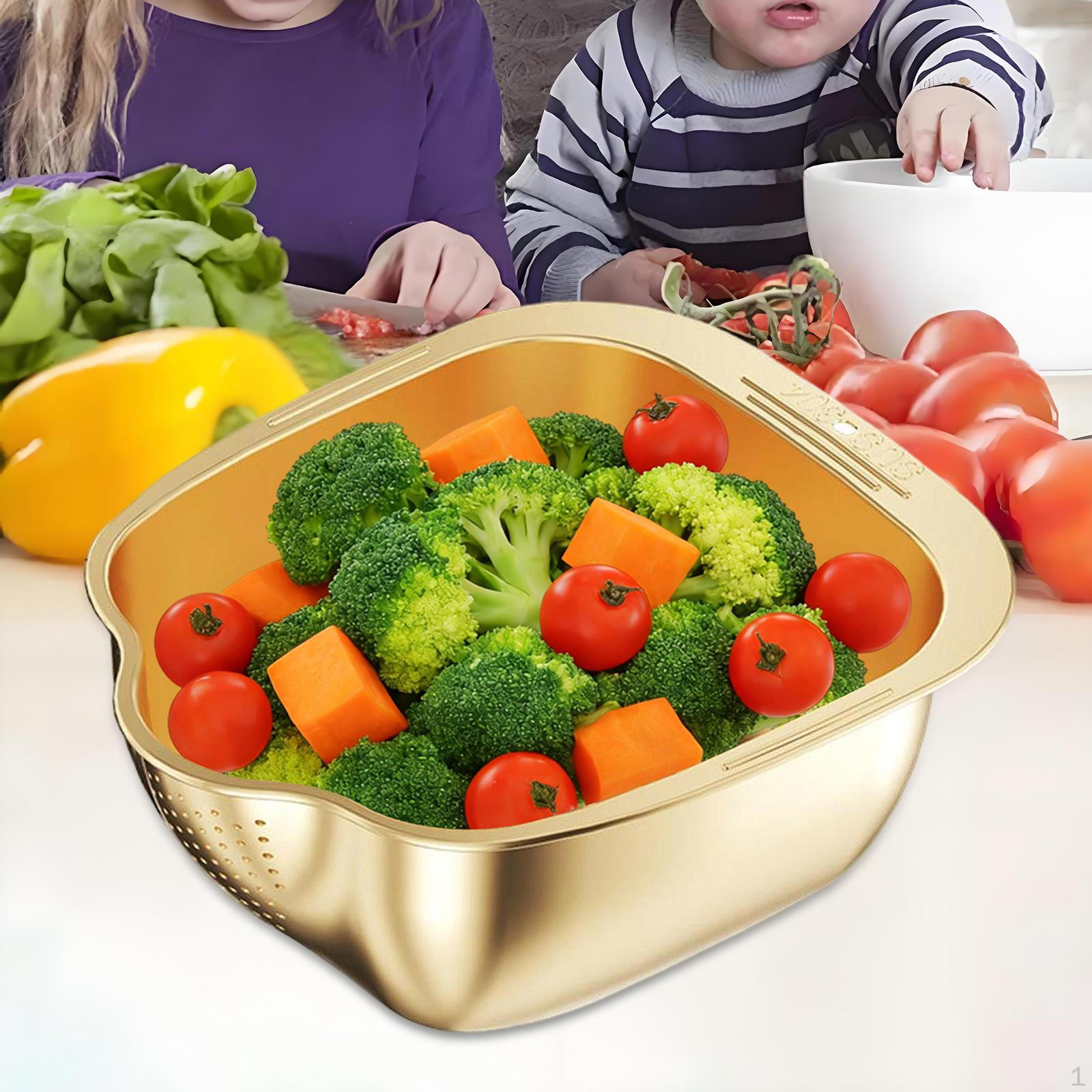 Rice Washer Strainer Bowl Kitchen Gadgets Practical Sturdy Vegetable Fruit Drainer Basket 27cmx14cm_304 Stainless Steel
Rice Washer Strainer Bowl Kitchen Gadgets Practical Sturdy Vegetable Fruit Drainer Basket 27cmx14cm_304 Stainless Steel