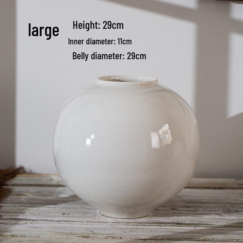 Handmade Off-White Moon Jar Ceramic Vase for Hydroponic Floral Arrangements - New Chinese Style
Handmade Off-White Moon Jar Ceramic Vase for Hydroponic Floral Arrangements - New Chinese Style
