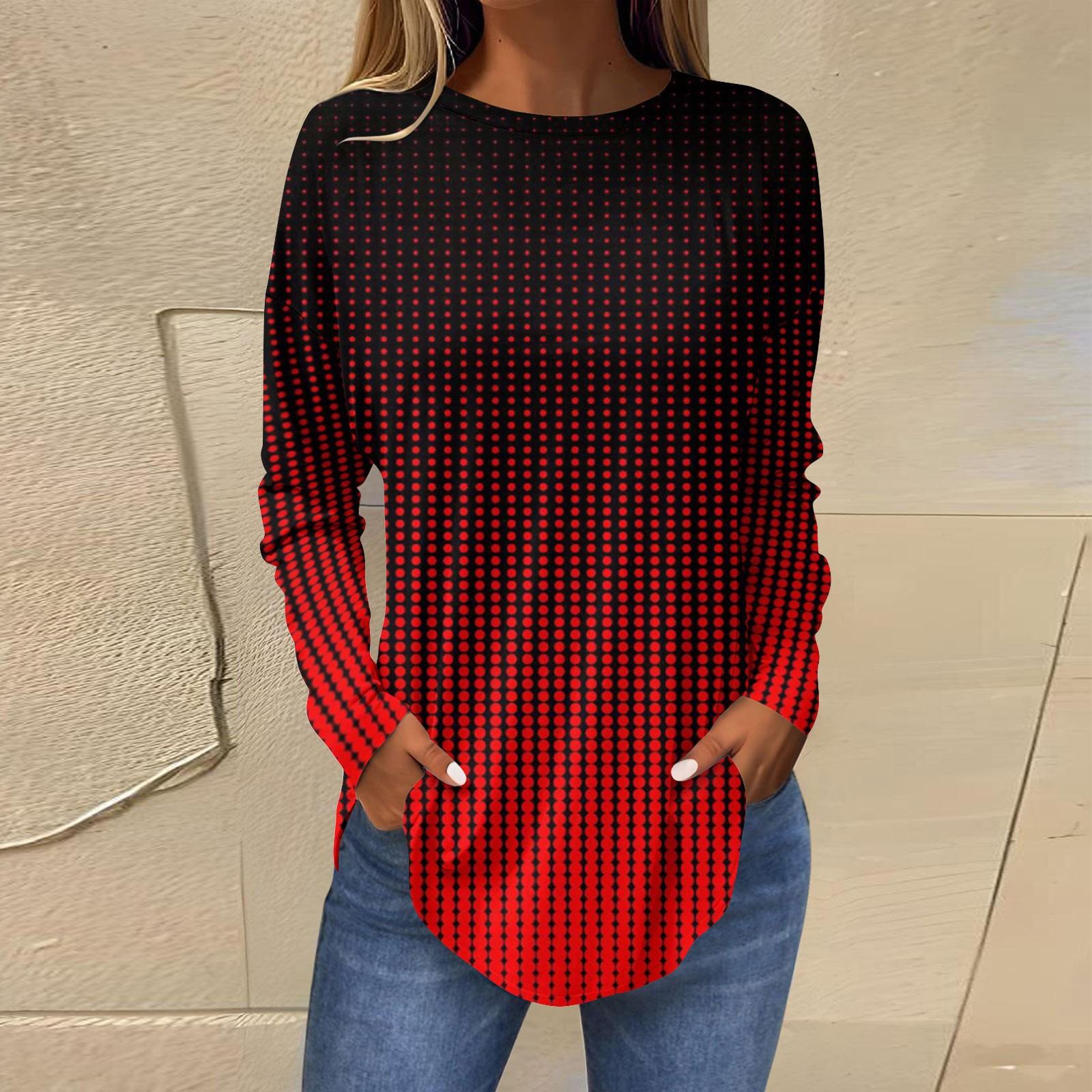 Модные женские повседневные топы с длинными рукавами и круглым вырезом с принтом XL красный
Модные женские повседневные топы с длинными рукавами и круглым вырезом с принтом XL красный