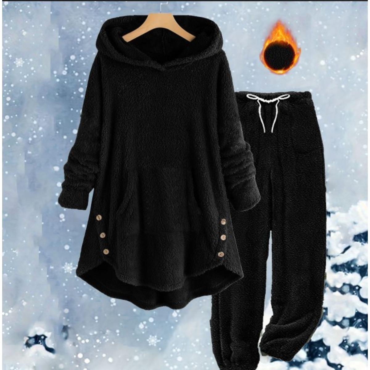 Осень и Зима Новая Повседневная Женская Одежда Однотонный Плюшевый Худи с Длинным Рукавом и Брюки Комплект для Женщин 4XL чёрный
Осень и Зима Новая Повседневная Женская Одежда Однотонный Плюшевый Худи с Длинным Рукавом и Брюки Комплект для Женщин 4XL чёрный