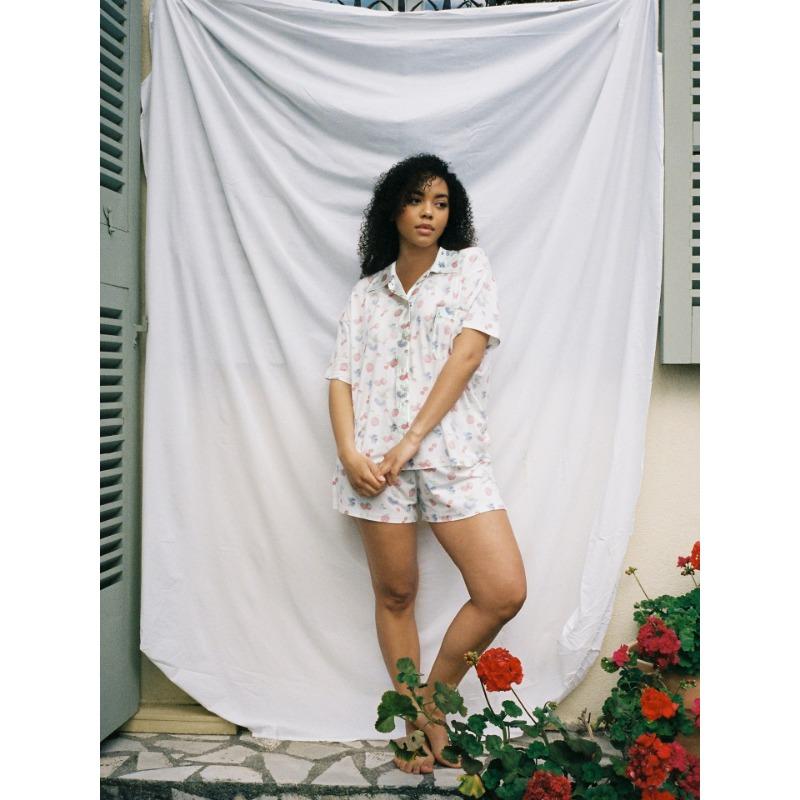 Women s Fruit Print Pajama Set Short Sleeve Button Down Sleepwear with Pockets S белый
Women s Fruit Print Pajama Set Short Sleeve Button Down Sleepwear with Pockets S белый