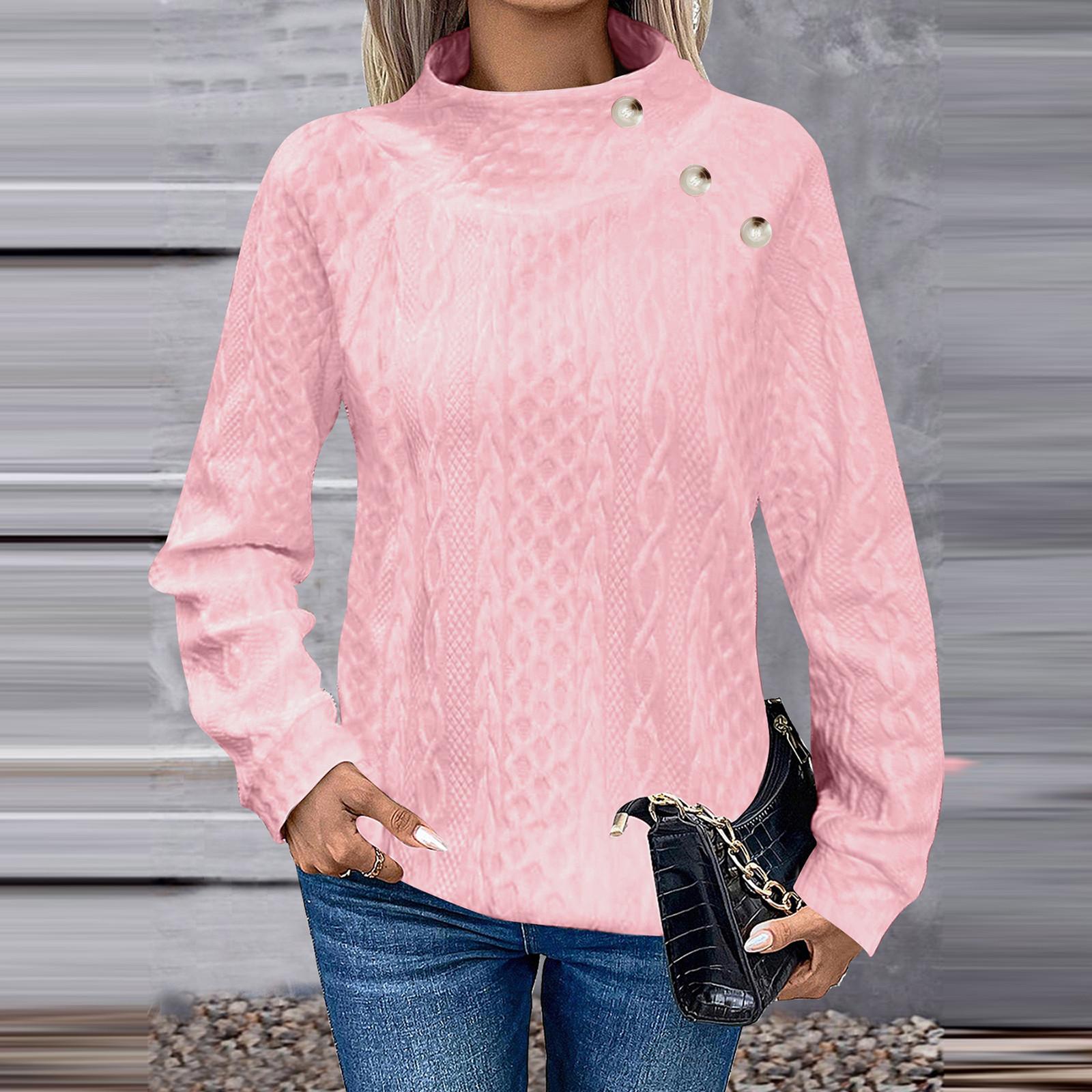 Women s Fashion Long Sleeve Solid Color High Neck Button Casual Fashion Sports Sweatshirt Top M рожевий
Women s Fashion Long Sleeve Solid Color High Neck Button Casual Fashion Sports Sweatshirt Top M рожевий