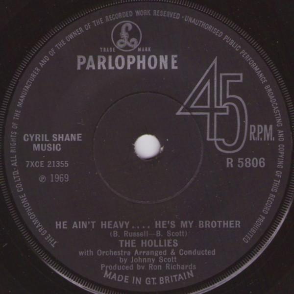 7inch Record HOLLIES - He Ain t Heavy .... He s My Brother R5806 Parlophone 1969 UK Rock Used
7inch Record HOLLIES - He Ain t Heavy .... He s My Brother R5806 Parlophone 1969 UK Rock Used
