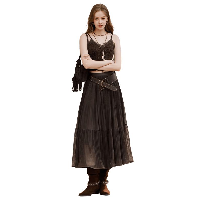 Xiangying Women s Pleated Mesh A-Line Midi Skirt L
Xiangying Women s Pleated Mesh A-Line Midi Skirt L