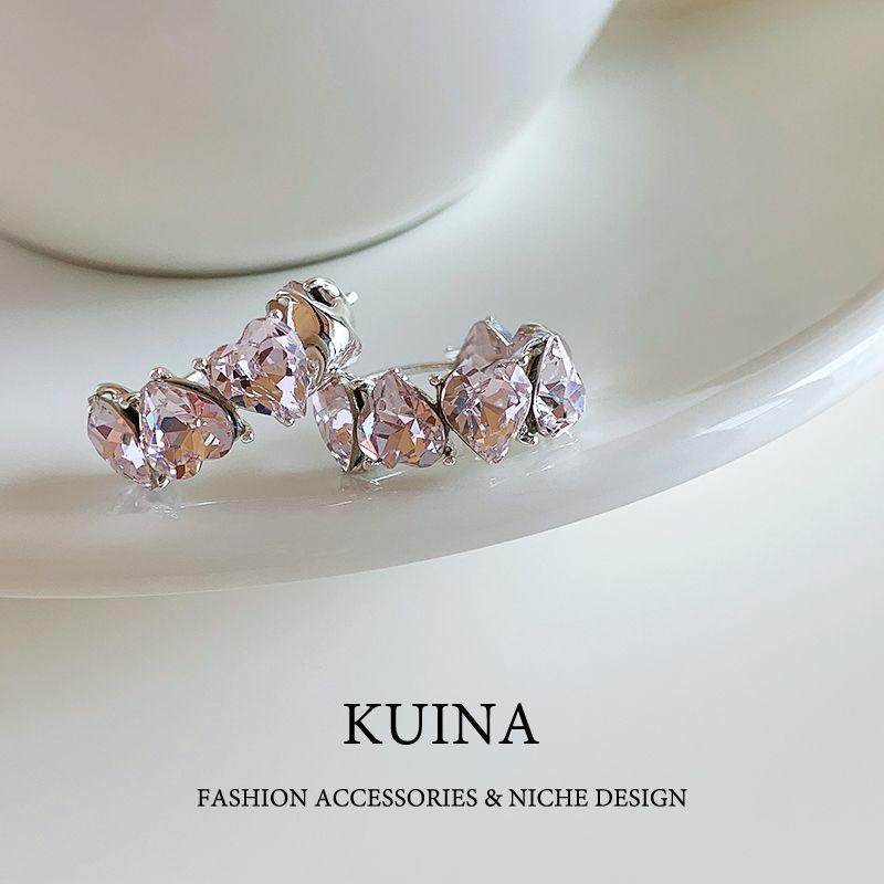Super Flash Pink Crystal Heart Ear Clip Earrings Circle Earrings Accessible Luxury Fancy Dignified Generous Style Ladies Earrings Picture Color
Super Flash Pink Crystal Heart Ear Clip Earrings Circle Earrings Accessible Luxury Fancy Dignified Generous Style Ladies Earrings Picture Color
