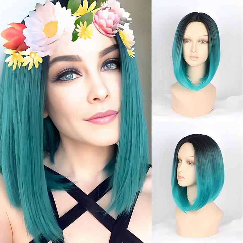 Synthetic Wigs Cosplay Two Tone Ombre Mint Green Short Straight Bob Wigs for Women Middle Part Halloween Natural Gradient Hair
Synthetic Wigs Cosplay Two Tone Ombre Mint Green Short Straight Bob Wigs for Women Middle Part Halloween Natural Gradient Hair