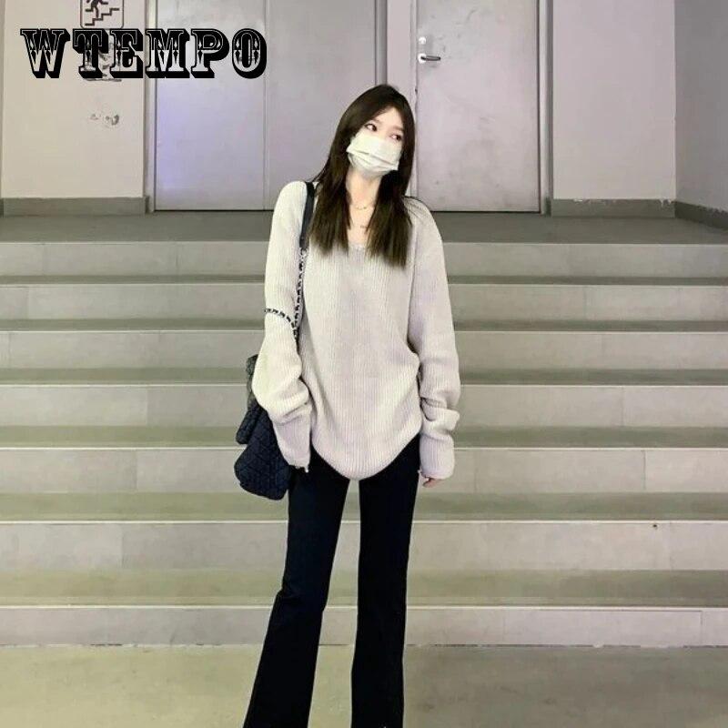 Свободный однотонный осенне-зимний свитер с v-образным вырезом, женский модный пуловер с длинными рукавами, трикотаж, универсальный повседневный топ, верхняя одежда
Свободный однотонный осенне-зимний свитер с v-образным вырезом, женский модный пуловер с длинными рукавами, трикотаж, универсальный повседневный топ, верхняя одежда