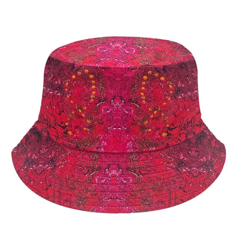 Новая панама может быть напечатана с солнцезащитной рыбацкой панамой мужская однотонная легкая доска чистый хлопок шляпа-ведро мода Average size (56-58cm) красный