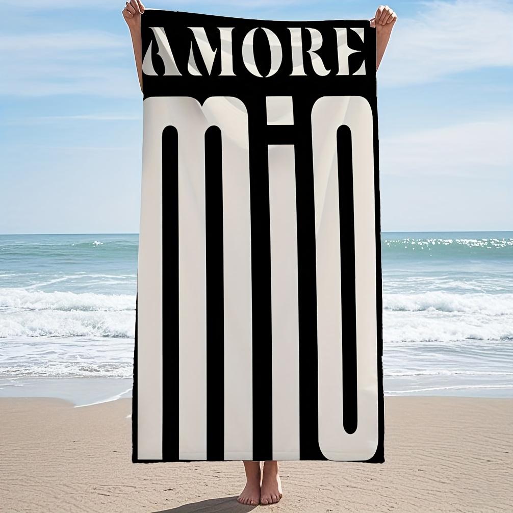 Beach Towel-Soft quick drying polyester blend with bold black and white typography design for beach, pool, travel bath towel W30*H60(CM)
Beach Towel-Soft quick drying polyester blend with bold black and white typography design for beach, pool, travel bath towel W30*H60(CM)