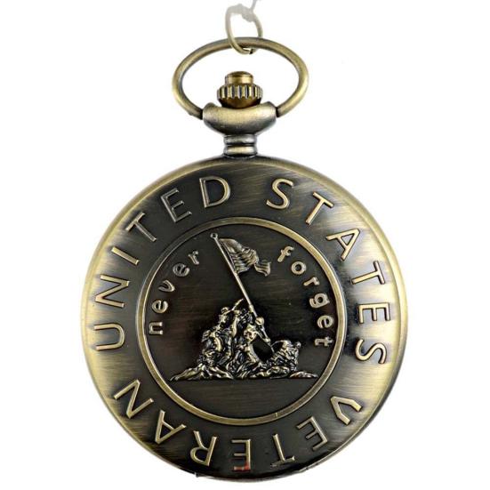Vintage US Veteran Army Bronze Pocket Watch Quartz Necklace Pendant Antique Gift
Vintage US Veteran Army Bronze Pocket Watch Quartz Necklace Pendant Antique Gift