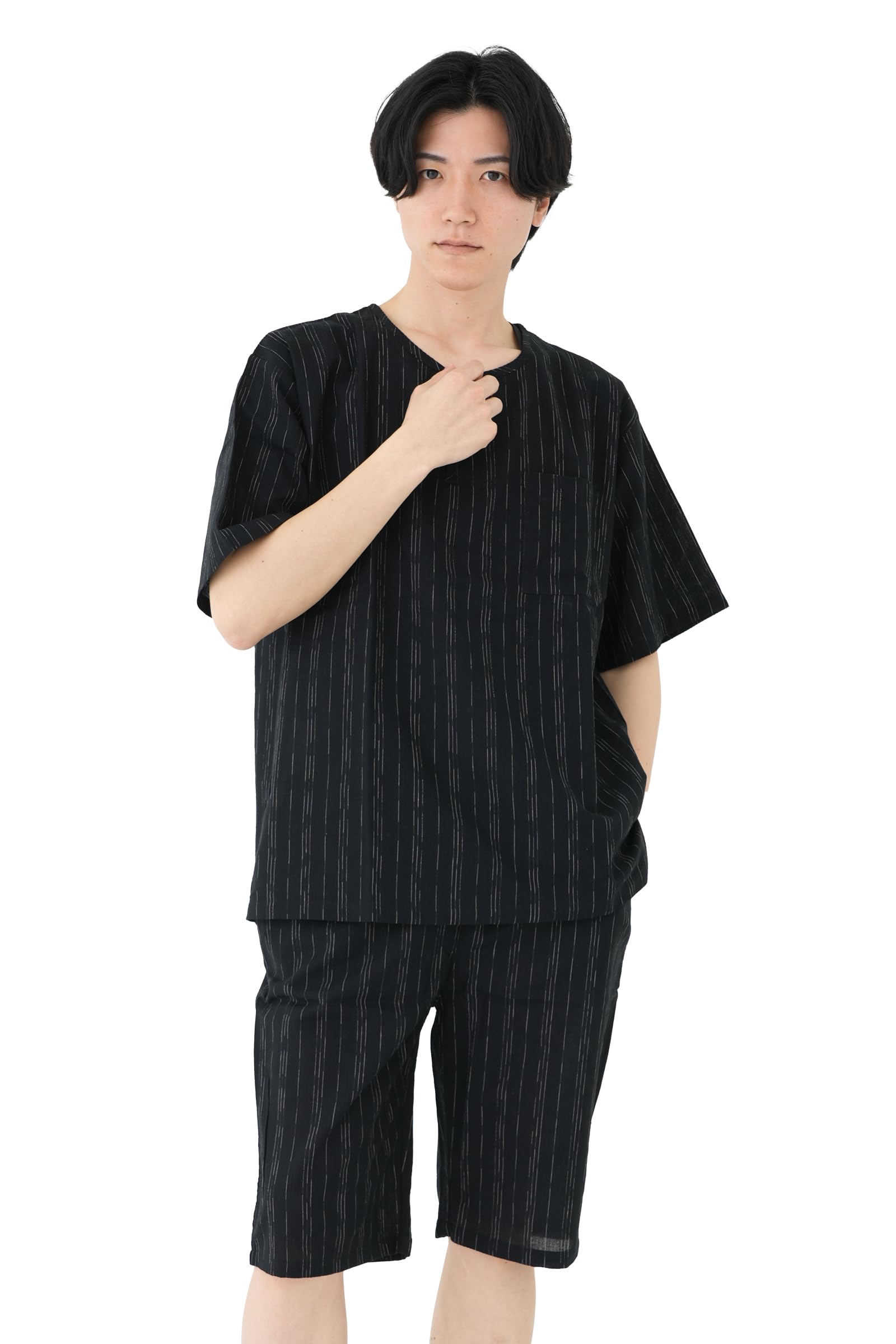 Мужская летняя пижама джинбей Tayutaf, вырез хенли, хлопок и лен, стильная и прохладная, BOTAN (M, Черный x Белый)
Мужская летняя пижама джинбей Tayutaf, вырез хенли, хлопок и лен, стильная и прохладная, BOTAN (M, Черный x Белый)