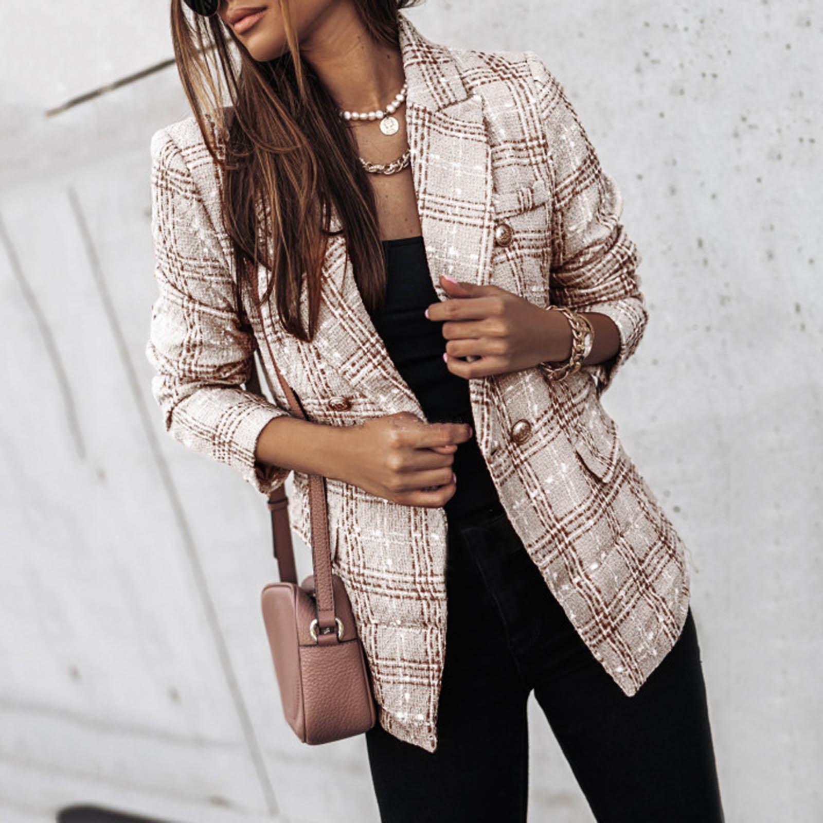 Женский клетчатый костюм, атласная куртка, формальный кардиган, карман, рабочий костюм, пальто XXL хаки
Женский клетчатый костюм, атласная куртка, формальный кардиган, карман, рабочий костюм, пальто XXL хаки