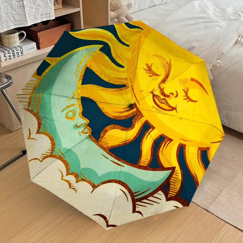 1pc Sun Moon Automatic Folding Umbrella, Heavy Duty 8 Rib Iron Frame, Suitable for Travel, Daily Use, Birthday, Decor Gift 25
1pc Sun Moon Automatic Folding Umbrella, Heavy Duty 8 Rib Iron Frame, Suitable for Travel, Daily Use, Birthday, Decor Gift 25