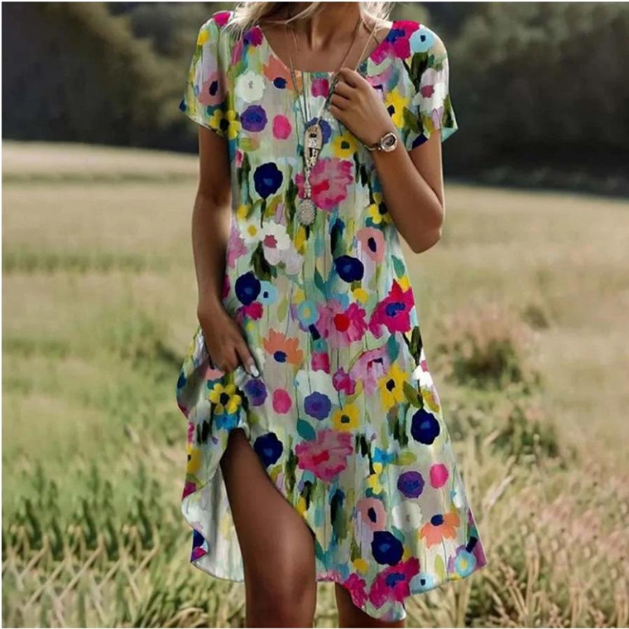 Women s Floral Print Summer Dress with Side Slit Vibrant Flowers Knee-Length Dress S помаранчевий
Women s Floral Print Summer Dress with Side Slit Vibrant Flowers Knee-Length Dress S помаранчевий