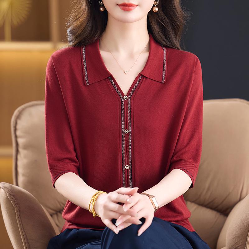 Stylish Plus Size Mid-Sleeve Knitwear for Middle-Aged and Elderly Women - Spring & Summer Fashion Top 3XL (Recommended 60-67.5kg)
Stylish Plus Size Mid-Sleeve Knitwear for Middle-Aged and Elderly Women - Spring & Summer Fashion Top 3XL (Recommended 60-67.5kg)