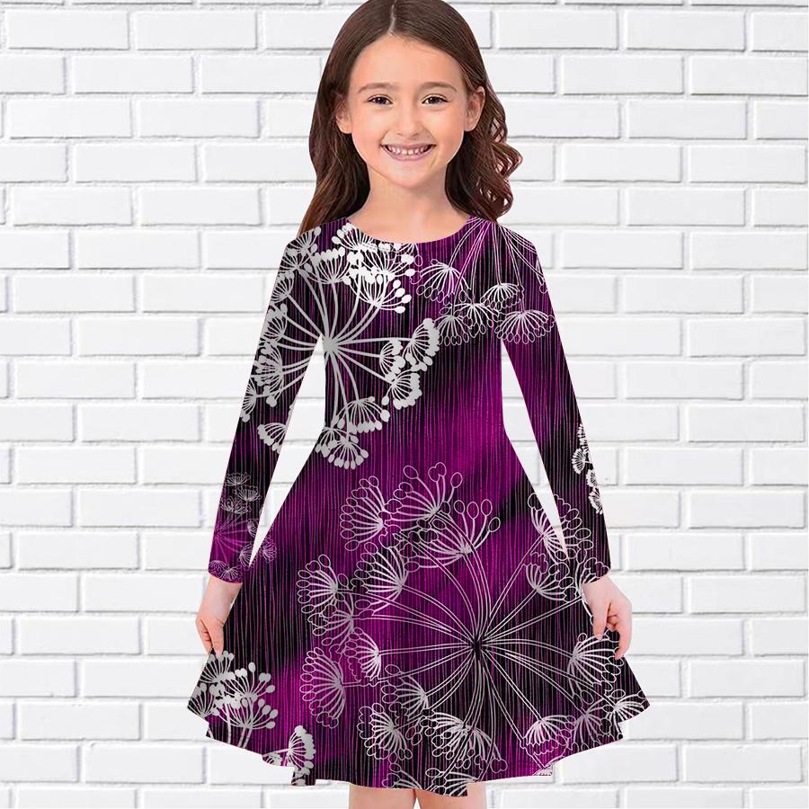 Girl Casual Linear Hydrangea Flower Print Round Neck Long Sleeve Dress Kid Princess Dress
Girl Casual Linear Hydrangea Flower Print Round Neck Long Sleeve Dress Kid Princess Dress