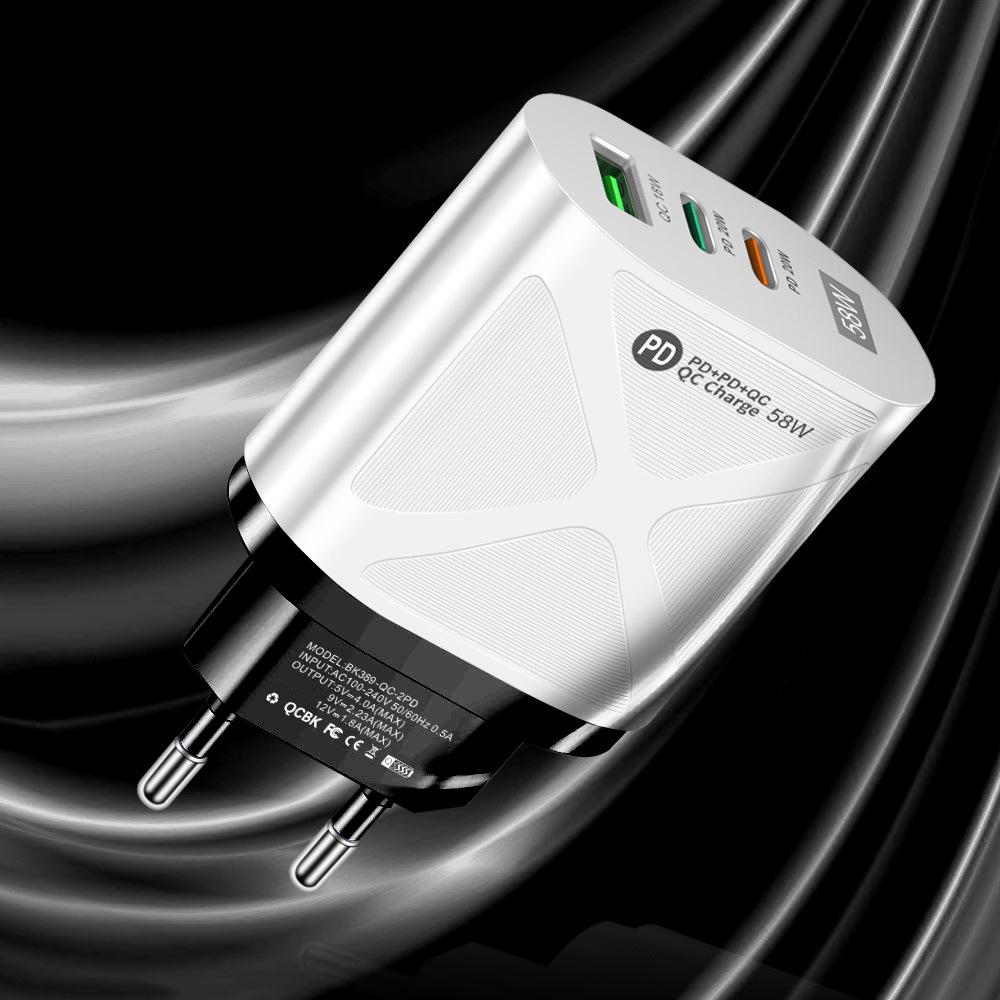 58W Dual Fast Charger with 2 PD + QC3.0 Inputs, EU/US/UK/AU Plug
58W Dual Fast Charger with 2 PD + QC3.0 Inputs, EU/US/UK/AU Plug