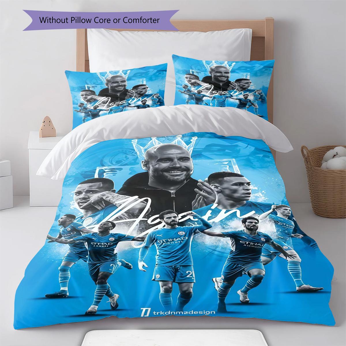 Manchester City RugPattern Bedding Quilt Set Quilt Cover Pillowcase Home Decoration Birthday Gift (1 * duvet cover + 2 * pillowcase, without core) 135x200cm
Manchester City RugPattern Bedding Quilt Set Quilt Cover Pillowcase Home Decoration Birthday Gift (1 * duvet cover + 2 * pillowcase, without core) 135x200cm