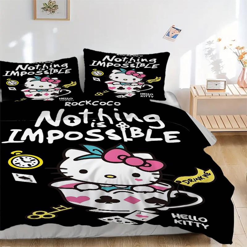 3pcs Nothing is Impossible Hello Kitty Quilt Cover Set (1 Quilt Cover + 2 Pillowcases Without Pillow Core), High-Definition Printing for Home and 135x200cm
3pcs Nothing is Impossible Hello Kitty Quilt Cover Set (1 Quilt Cover + 2 Pillowcases Without Pillow Core), High-Definition Printing for Home and 135x200cm