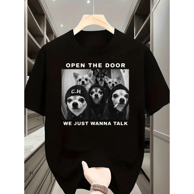 European Size Fun Pet Style OPEN THE DOOR WE JUST WANNA TALK Chihuahua Print Short Sleeve T-Shirt,Chihuahua Gangster Theme Versatile Solid Color Top S чёрный
European Size Fun Pet Style OPEN THE DOOR WE JUST WANNA TALK Chihuahua Print Short Sleeve T-Shirt,Chihuahua Gangster Theme Versatile Solid Color Top S чёрный