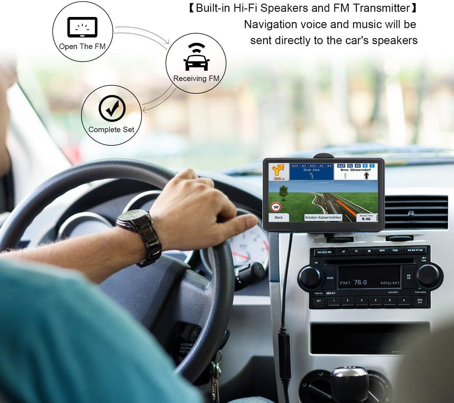 Car GPS Navigator 7 Touch Screen with 2025 Map, Real Voice Turn-by-Turn Directions United States
Car GPS Navigator 7 Touch Screen with 2025 Map, Real Voice Turn-by-Turn Directions United States