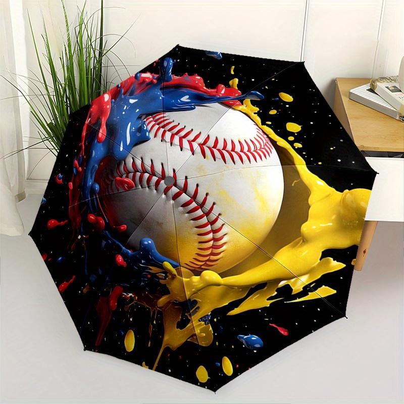 Baseball, Paint Splatter Automatic folding umbrella simple eight rib design, bright color pattern, durable iron frame, ideal for travel and
Baseball, Paint Splatter Automatic folding umbrella simple eight rib design, bright color pattern, durable iron frame, ideal for travel and