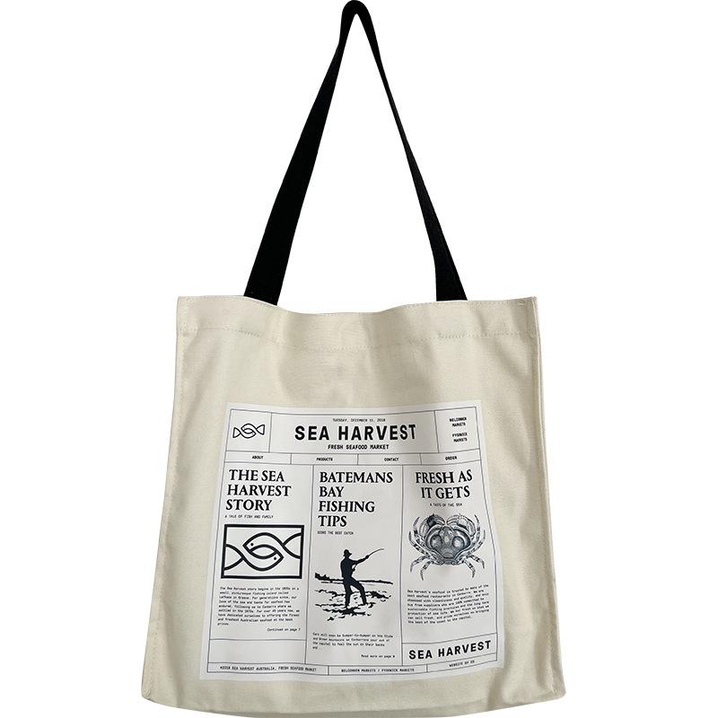 Women Canvas Shoulder Bag Sea Harvest Bill Print Eco Shopping Bags Female Shopper Large Tote Eco Book Handbag Cotton Cloth Purse
Women Canvas Shoulder Bag Sea Harvest Bill Print Eco Shopping Bags Female Shopper Large Tote Eco Book Handbag Cotton Cloth Purse