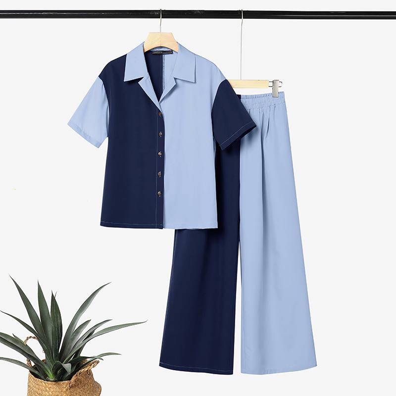 ZANZEA Women Short Sleeve Blouse and Long Pants Casual Two Piece Suit Sets 2XL темно-синього кольору
ZANZEA Women Short Sleeve Blouse and Long Pants Casual Two Piece Suit Sets 2XL темно-синього кольору