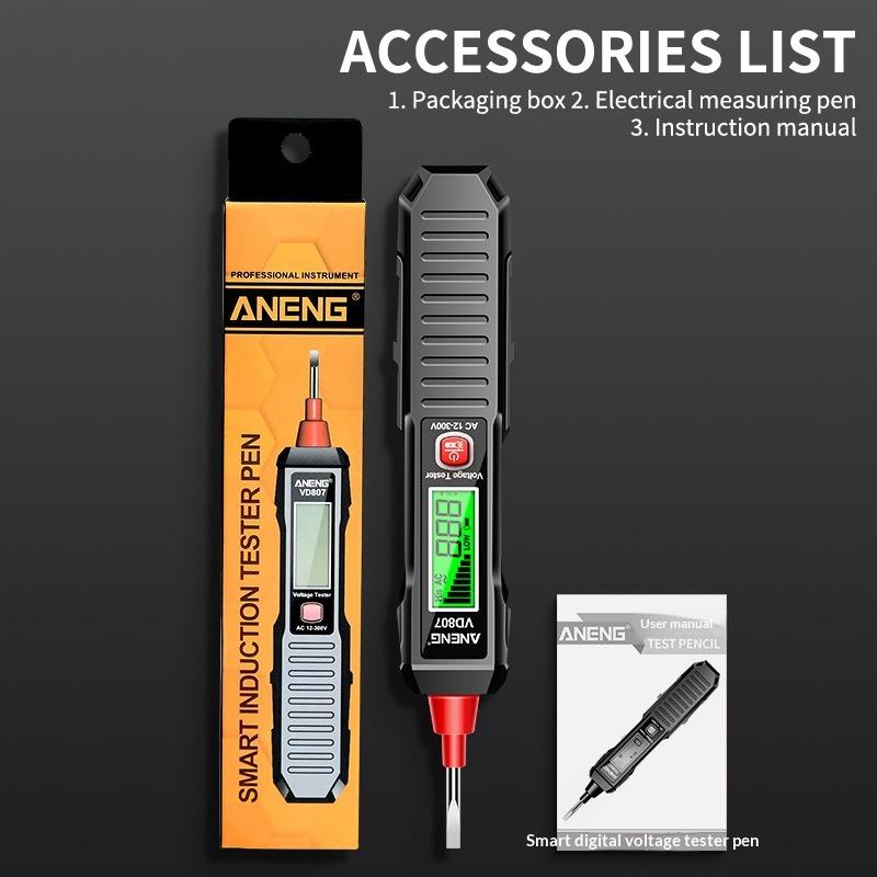 Smart Induction Tester Pen AC 12-300V Voltage Tester NCV Sensor Wire Detector 50/60Hz Professional Electrician Tool чорний
Smart Induction Tester Pen AC 12-300V Voltage Tester NCV Sensor Wire Detector 50/60Hz Professional Electrician Tool чорний