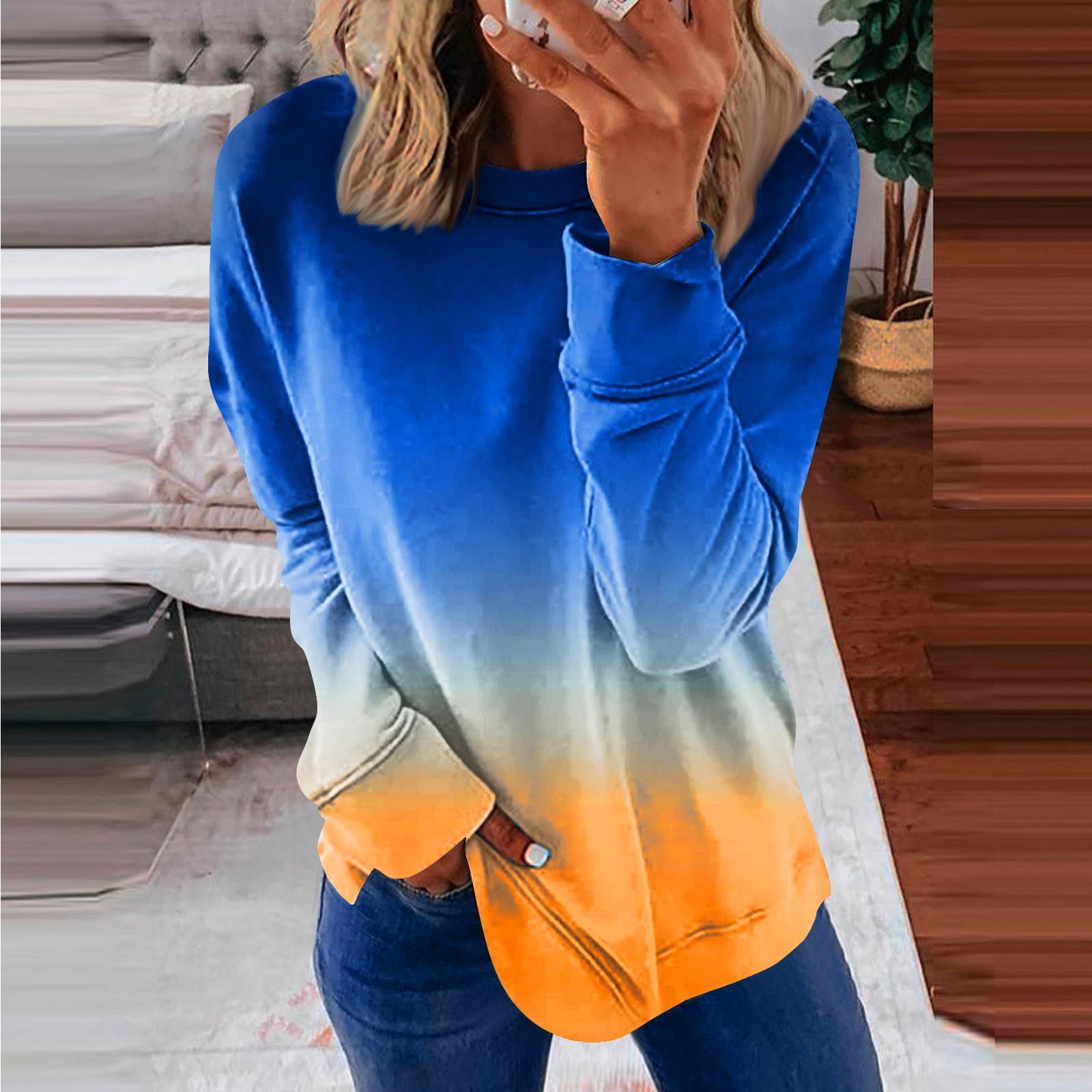 Women s Casual Fashion Floral Gradient Print Long Sleeve O-Neck Pullover Top Blouse L
Women s Casual Fashion Floral Gradient Print Long Sleeve O-Neck Pullover Top Blouse L