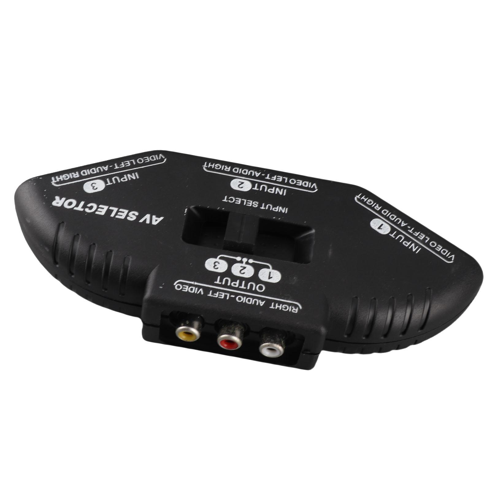 3 In 1 Out Audio Video RCA Splitter Black Switch Selector with AV Cable for DVD VCD VCRBlack чорний
3 In 1 Out Audio Video RCA Splitter Black Switch Selector with AV Cable for DVD VCD VCRBlack чорний
