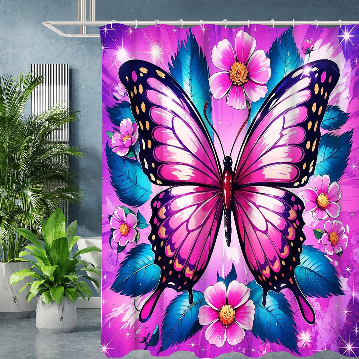 Animal Butterfly Pattern Rustic Style Bathroom Shower Curtain With 12 Hooks Home Bathroom Decor And Accessories W60H190(CM)-1 Pcs
Animal Butterfly Pattern Rustic Style Bathroom Shower Curtain With 12 Hooks Home Bathroom Decor And Accessories W60H190(CM)-1 Pcs