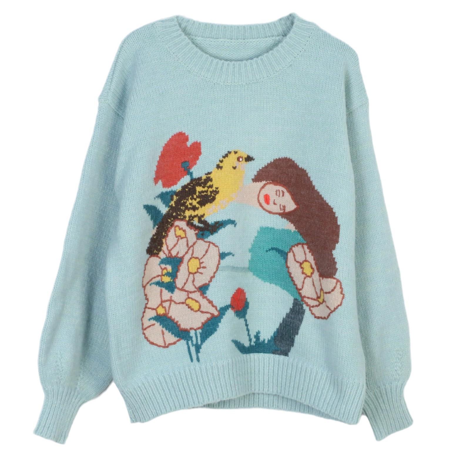 Korean Retro Floral Bird Knitted Sweater - Autumn/Winter Fashion for Girls Small
Korean Retro Floral Bird Knitted Sweater - Autumn/Winter Fashion for Girls Small