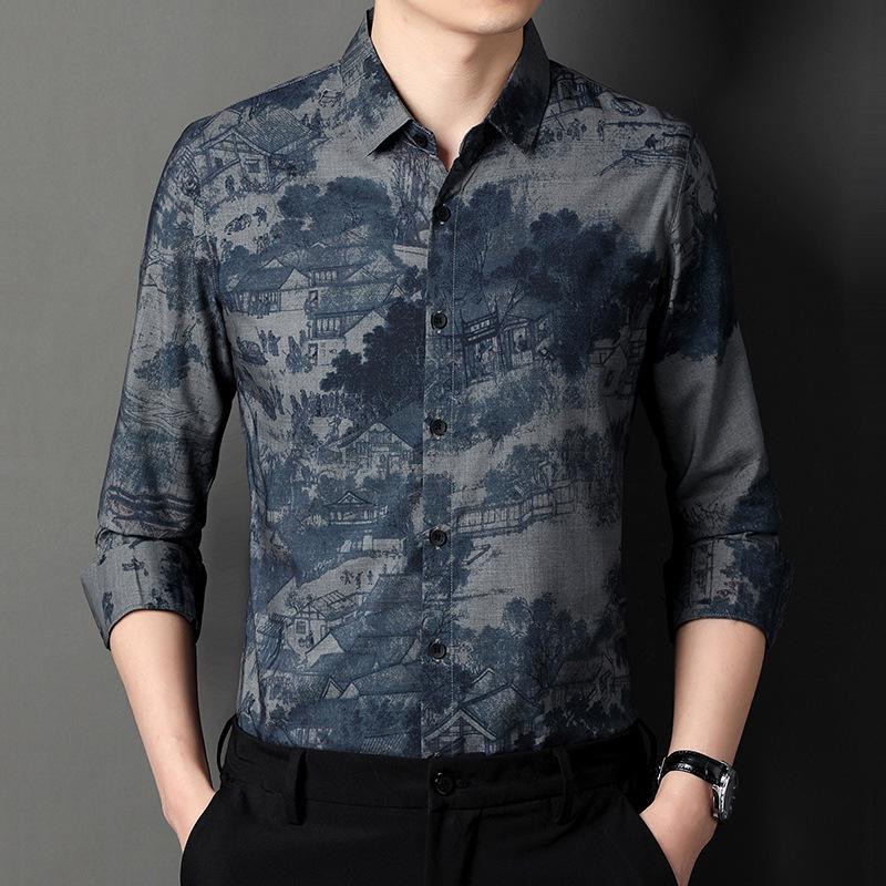 Весенне-осенняя мужская рубашка с длинными рукавами и принтом, модная тонкая свободная мужская рубашка с уникальным лацканом XXXXL
Весенне-осенняя мужская рубашка с длинными рукавами и принтом, модная тонкая свободная мужская рубашка с уникальным лацканом XXXXL