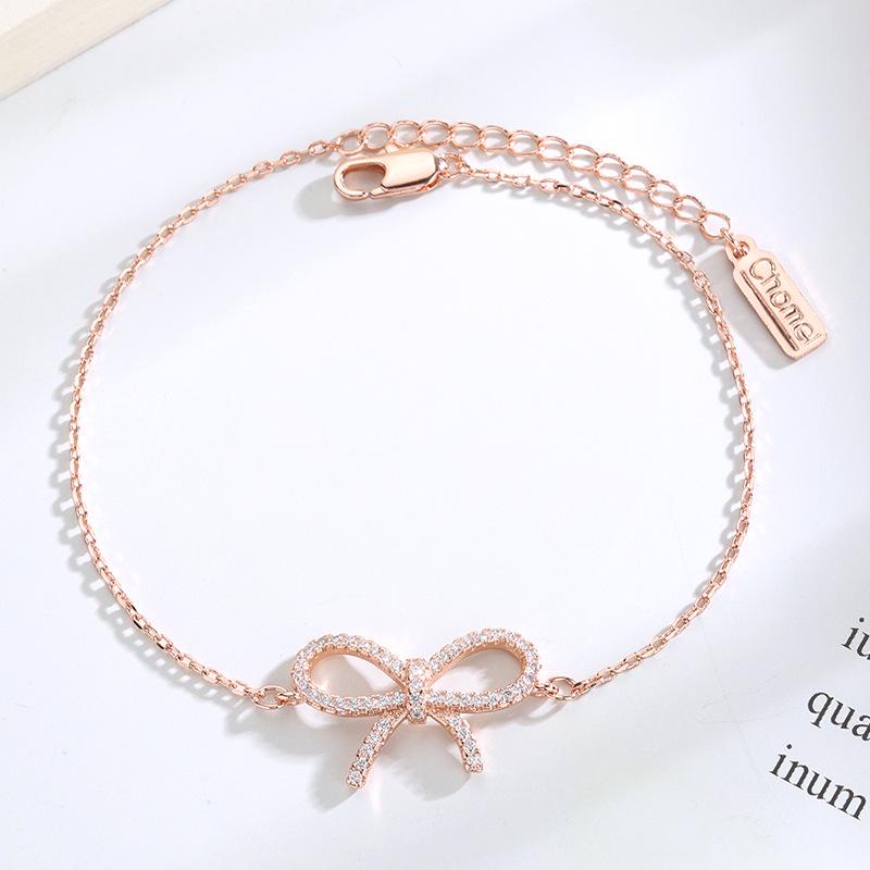 Элегантный браслет с бантом и цирконом - Женский европейский и американский дизайн розового золота
Элегантный браслет с бантом и цирконом - Женский европейский и американский дизайн розового золота