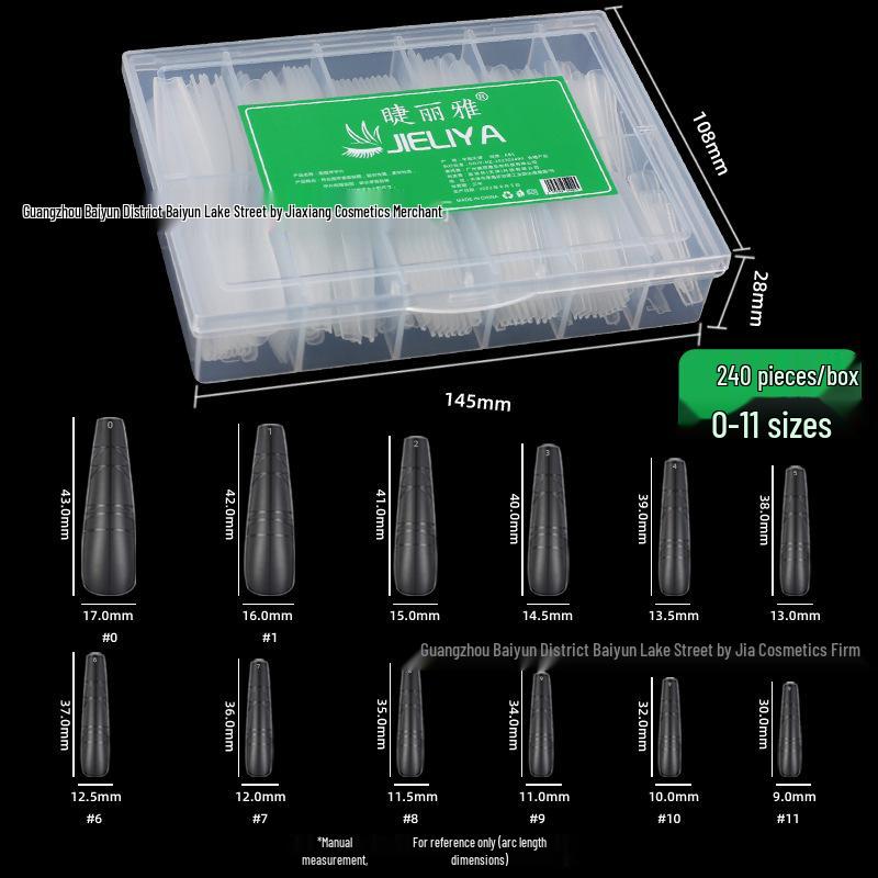 Jieliya Ultra-Thin Full/Half Cover Nail Tips with Auxiliary Scale for Easy Customization
Jieliya Ultra-Thin Full/Half Cover Nail Tips with Auxiliary Scale for Easy Customization