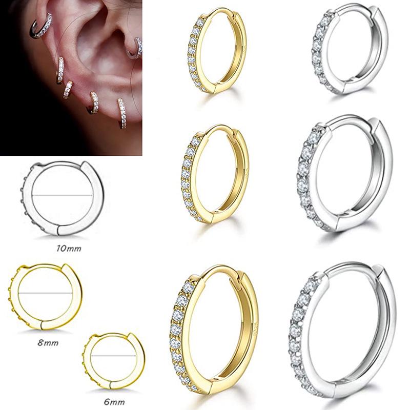 Trendy Zircon Micro-Pave Copper Hoop Earrings for a Sophisticated Look 6mm Steel (Double-sided Zircon, 1 piece)
Trendy Zircon Micro-Pave Copper Hoop Earrings for a Sophisticated Look 6mm Steel (Double-sided Zircon, 1 piece)