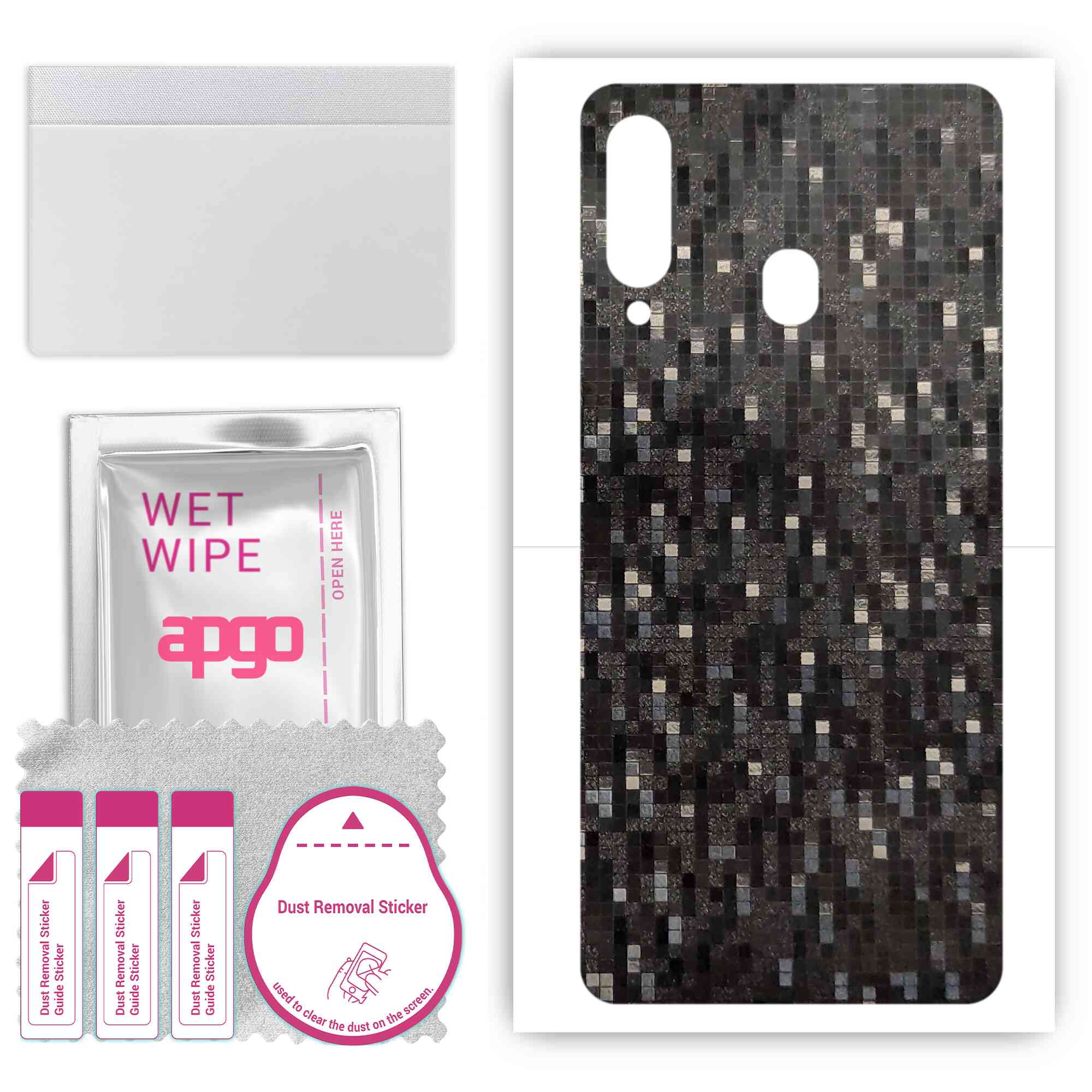 apgo Protective Skin Sticker for the back compatible with Samsung Galaxy A60, Wrap Film, Foil, Vinyl - Pattern Carbon Black Pixel
apgo Protective Skin Sticker for the back compatible with Samsung Galaxy A60, Wrap Film, Foil, Vinyl - Pattern Carbon Black Pixel