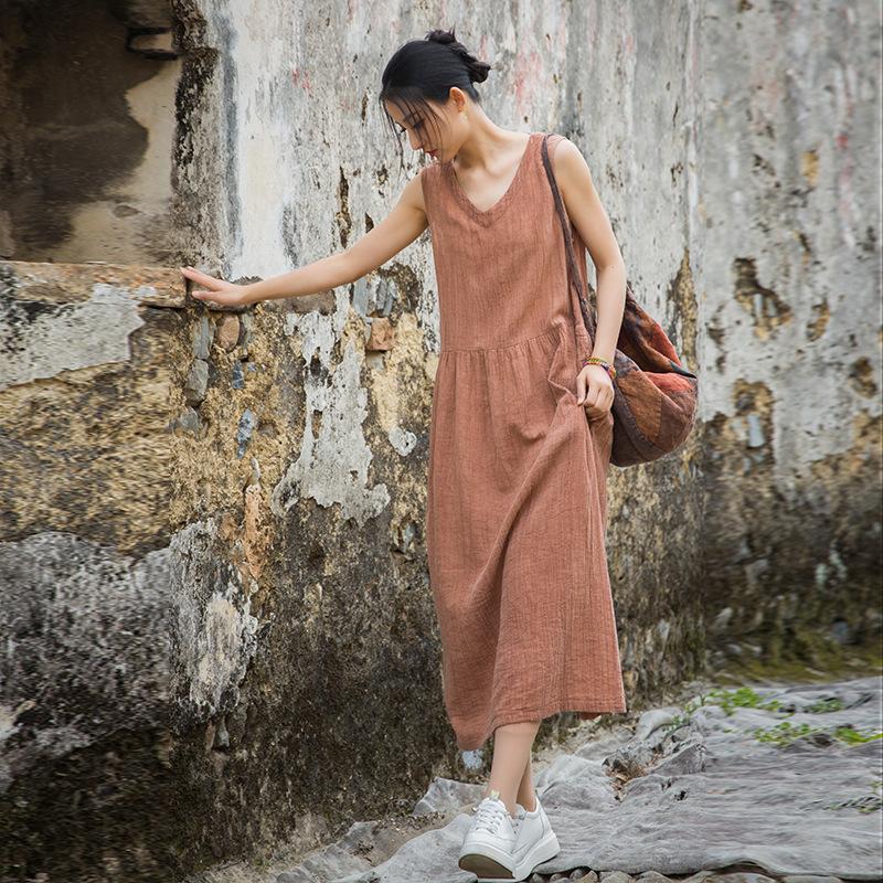 Johnature Women Vintage Tie-dye Dresses V-Neck Sleeveless Patchwork Summer Loose Long Dresses One Size
Johnature Women Vintage Tie-dye Dresses V-Neck Sleeveless Patchwork Summer Loose Long Dresses One Size